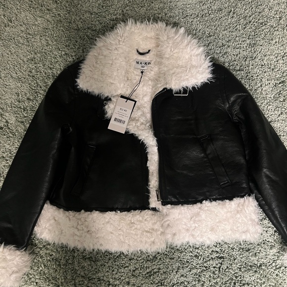 Faux Fur Leather Jacket from NA-KD - Picture 3 of 5